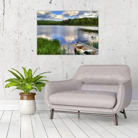 Sklenený obraz - Malebná dedina (70x50 cm)
