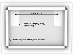LED zrkadlo Classico 70x50cm studená biela - diaľkový ovládač Farba diaľkového ovládača: Čierna