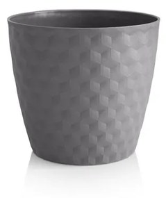 Ruby matt recyklovaný kvetináč 19 cm, kamenná sivá, 19 cm