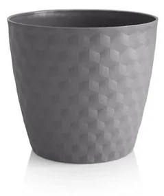 Ruby matt recyklovaný kvetináč 19 cm, kamenná sivá, 19 cm