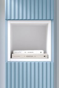 Závěsná vysoká koupelnová skříňka Nova Denim 80-30-2D modrá