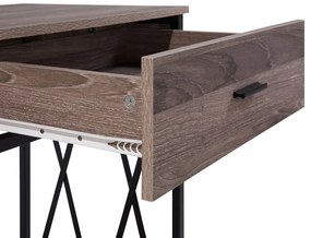Konzolový stolík s 2 zásuvkami sivohnedé drevo/čierna AYDEN Beliani