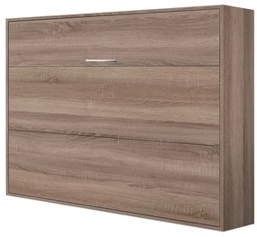Nabytekmorava Sklápacia posteľ VS1056, 200x120cm farba lamina: dub sonoma tmavá/biele dvere, Varianta dverí: lesklé