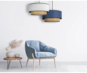 Duolla - Luster na lanku BOHO 1xE27/15W/230V pr. 45 cm biela/ratan