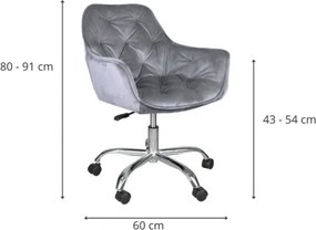 Kancelárske kreslo Q-190 VELVET, sivé