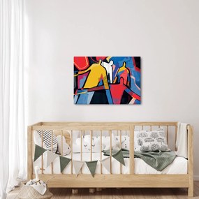 Obraz - Abstrakcia mužov (70x50 cm)