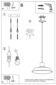 Sollux SL.0282 - Luster na lanku AFRA 1xE27/60W/230V šedá/prírodné drevo