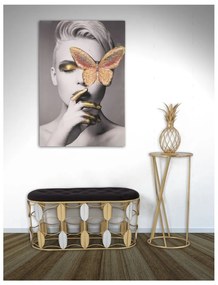 Odkladací stolík v čierno-zlatej farbe Mauro Ferretti Glam Simple, výška 75 cm