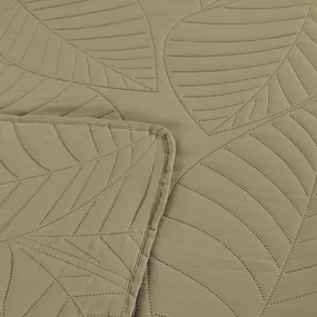 Béžový prehoz na posteľ so vzorom LEAVES Rozmer: 200 x 220 cm