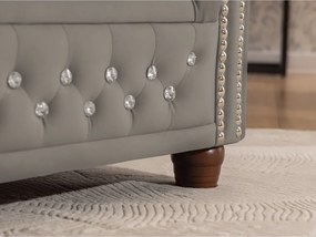 Sivá zamatová rozkladacia rohová pohovka (ľavý roh/do L) York Blik – Ropez