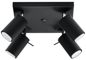 Stropné svietidlo Ring, 4x čierne kovové tienidlo, (možnosť polohovania)