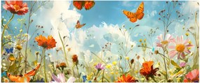 Obraz - Motýle na letnej lúke (120x50 cm)