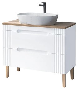Skrinka Fiji s doskou a umývadlom 100 cm biela/dub coast evoke