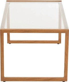 Konferenčný stolík NATURELE so sklenenou doskou 90x50 cm, hnedý