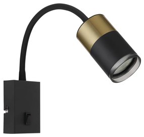 Globo 57850W - Nástenné bodové svietidlo BRISBON 1xGU10/25W/230V čierna/zlatá