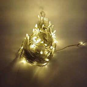 DECOLED Svetelná reťaz LED ELSLN, 20 m, 100 teplých bielych LED diód, priehľadný kábel