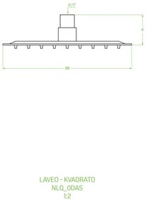 Laveo Kvadrato, horná/hlavová sprcha 200x200 mm, štvorec, biela, LAV-NLQ_6DAS