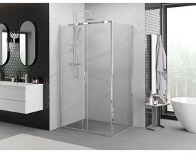 Mexen Exo, sprchovací kút s posuvnými dverami 90 x 70 cm, 6mm číre sklo, chrómový profil, 8151-090-070-01-00