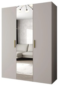 Šatníková skriňa 150 cm Borry 2 (kašmír + zlatá). Akcia -20%. Vlastná spoľahlivá doprava až k Vám domov. 1125821