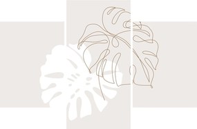 Obraz - Line art monstera N⁰2 (90x60 cm)