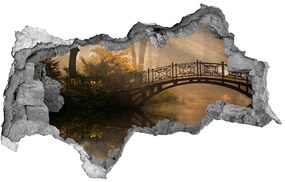 Diera 3D v stene nálepka Starý most na jeseň nd-b-44630410