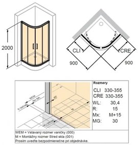 HÜPPE MyFlex GT sprchový kút 90 x 90 1/4-kruh R550, rohový vstup EasyEntry, rám streborný lesklý, sklo číre s Anti-Plaque 14550