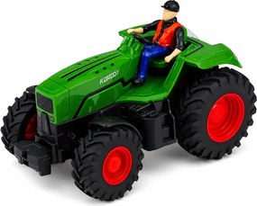 LEAN Toys Poľnohospodársky traktor s hrabacou lištou a farmárom, diaľkovo ovládaný RC, so svetlami, mierka 1:24