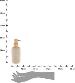 Dávkovač mydla Solena, béžová/s drevenými prvkami, 340 ml