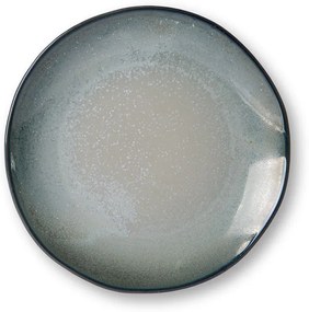 Tyrkysovo šedý ručne tvarovaný jedálenský tanier Home Chef - 27 * 26,5 * 3cm
