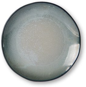 Tyrkysovo šedý ručne tvarovaný jedálenský tanier Home Chef - 27 * 26,5 * 3cm