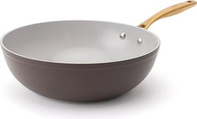 Elmich Nepriľnavá keramická wok panvica Zen Ø 28 cm – hnedozlatá