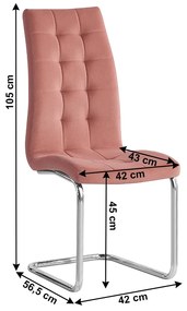 Jedálenská stolička Farando NEW (ružová + chróm). Vlastná spoľahlivá doprava až k Vám domov. 1028875