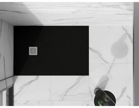 Mexen Stone+, obdĺžniková vanička z minerálneho kompozitu 130 x 70 cm, čierna matná, 44707013