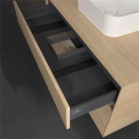 VILLEROY &amp; BOCH Collaro závesná skrinka pod umývadlo na dosku (umývadlo v strede), 2 zásuvky, 1000 x 500 x 548 mm, Nordic Oak, C09400VJ