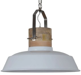 Biele závesné kovové retro svetlo Loreto white - Ø 62 * 43 cm