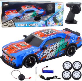 LEAN Toys RC športové auto na diaľkové ovládanie osvetlená karoséria drift modré