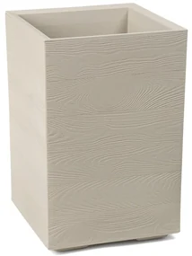 PLASTOVÝ KVETINÁČ NA KOLIESKACH BETONIQUE ECO 60X40X40 CM DREVENÝ DEKOR KRÉMOVÁ