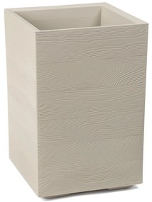 PLASTOVÝ KVETINÁČ NA KOLIESKACH BETONIQUE ECO 60X40X40 CM DREVENÝ DEKOR KRÉMOVÁ