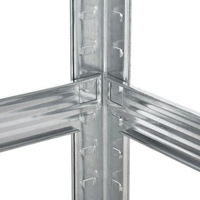 InternetovaZahrada Rohový regál - 160x75x40-75 cm - strieborný