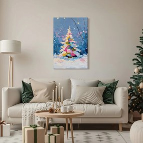 Obraz sviatočná noc s farebným stromčekom