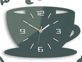 Moderné nástenné hodiny COFFE TIME 3D GRAY gray