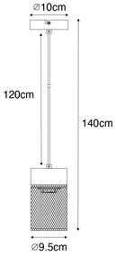 Priemyselné závesné svietidlo čierne - Jim