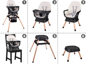 JOKOMISIADA Multifunkčné otočné detské kresielko na kŕmenie 6 v 1 ZA5659