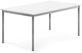 Stôl BORÅS, 1400x800x600 mm, laminát - biela, strieborná