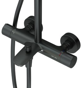 Sprchový systém AM.PM Like F07LA522 s termostatickou vaňovou a sprchovou batériou, čierny