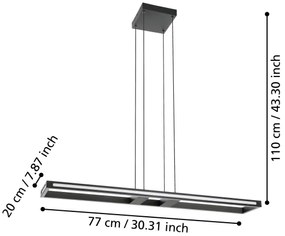 Eglo 99681 - LED Stmievateľný luster na lanku SALVILANAS-Z LED/33W/230V 2700-6500K