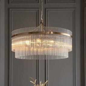 Endon 112574 - Luster na reťazi MARIETTA GRAND 7xE14/7W/230V mosadz/číre