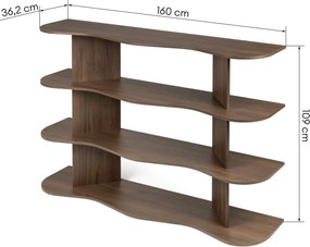 Nízká knihovna Rheo 160 cm ořech Villa