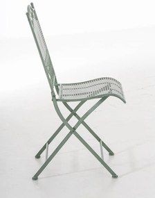 Kovová skladacia stolička Kiran - Zelená antik