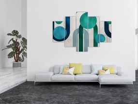 Obraz - Čiary a kruhové tvary (150x105 cm)